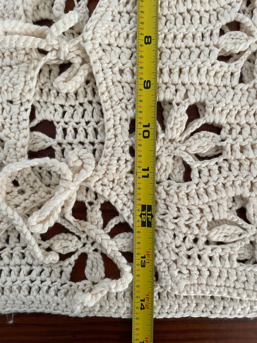 Mable Crochet Set—Top and Skirt. Floral. Cream. Small. - Picture 4 of 14